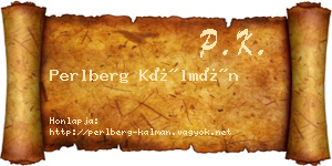Perlberg Kálmán névjegykártya